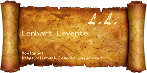 Lenhart Levente névjegykártya