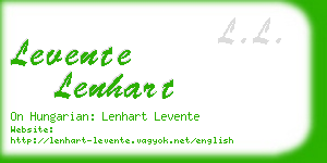 levente lenhart business card